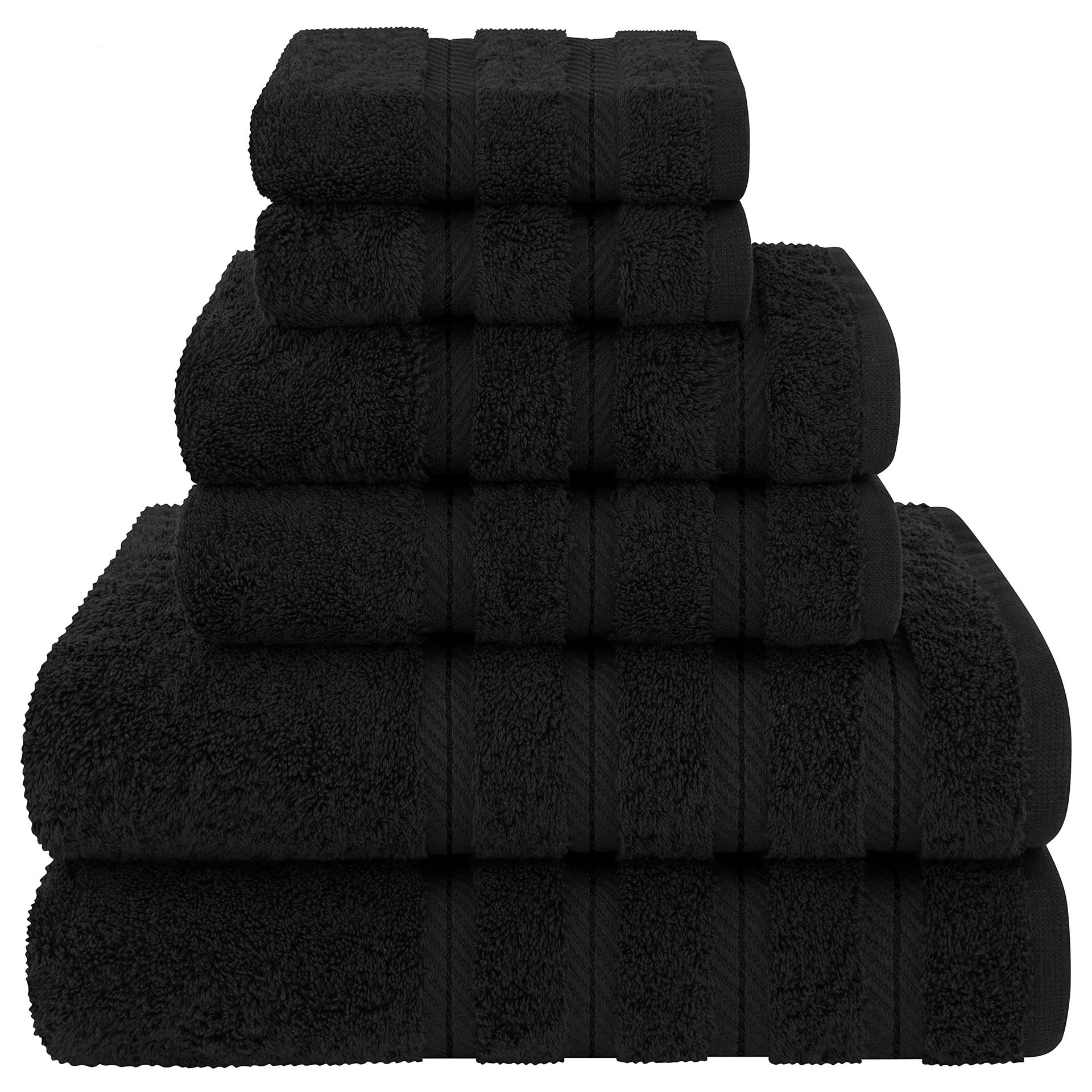 Green Luxury 6-Piece Combed Cotton Towel Bale Set - Ultra Soft & Absorbent Bath, Hand, Face Towels