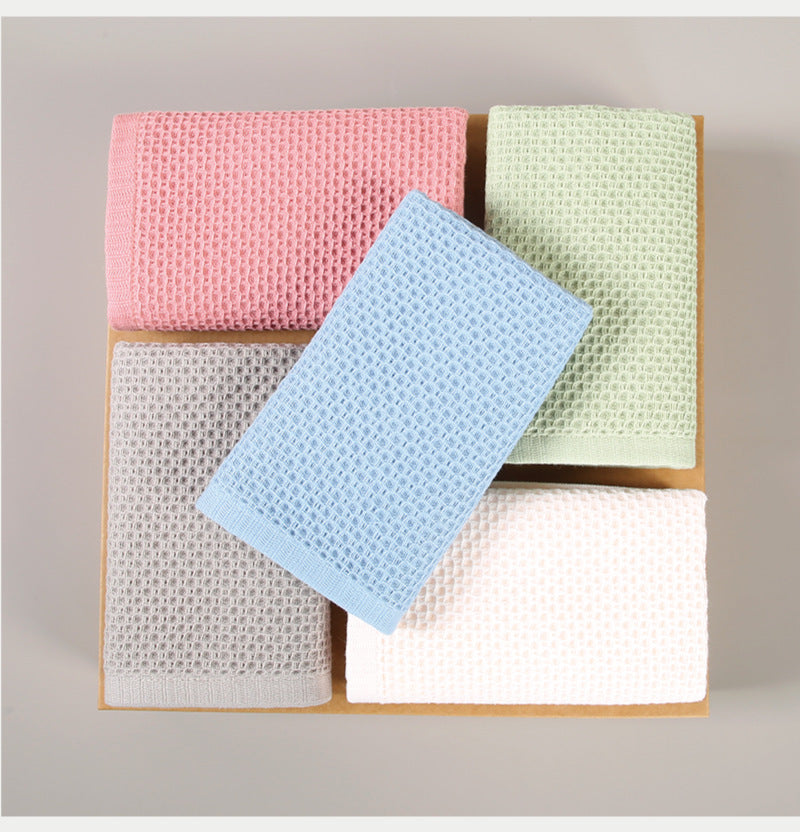Premium 3-Piece Waffle Weave Cotton Towel Set - Lightweight, Quick-Dry & Absorbent - Bath, Hand, Face Cloth