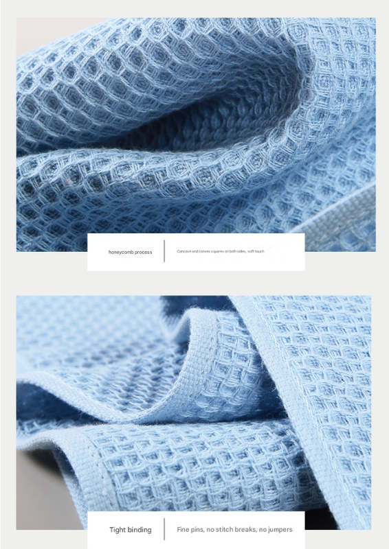 Premium 3-Piece Waffle Weave Cotton Towel Set - Lightweight, Quick-Dry & Absorbent - Bath, Hand, Face Cloth