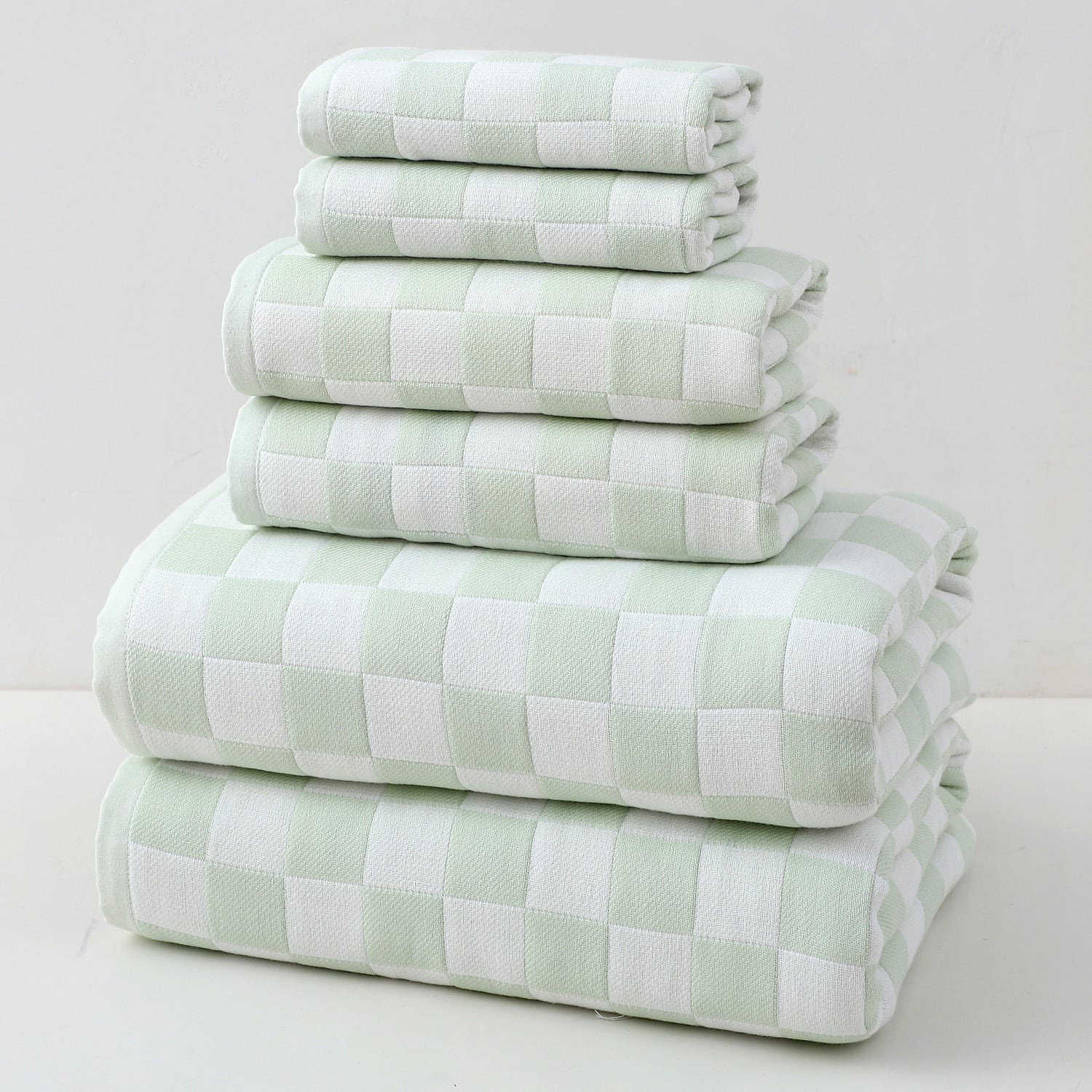 Purple Ultra-Soft 100% Cotton Gauze 6-Piece Towel Set | Absorbent & Quick-Dry Bath Towel