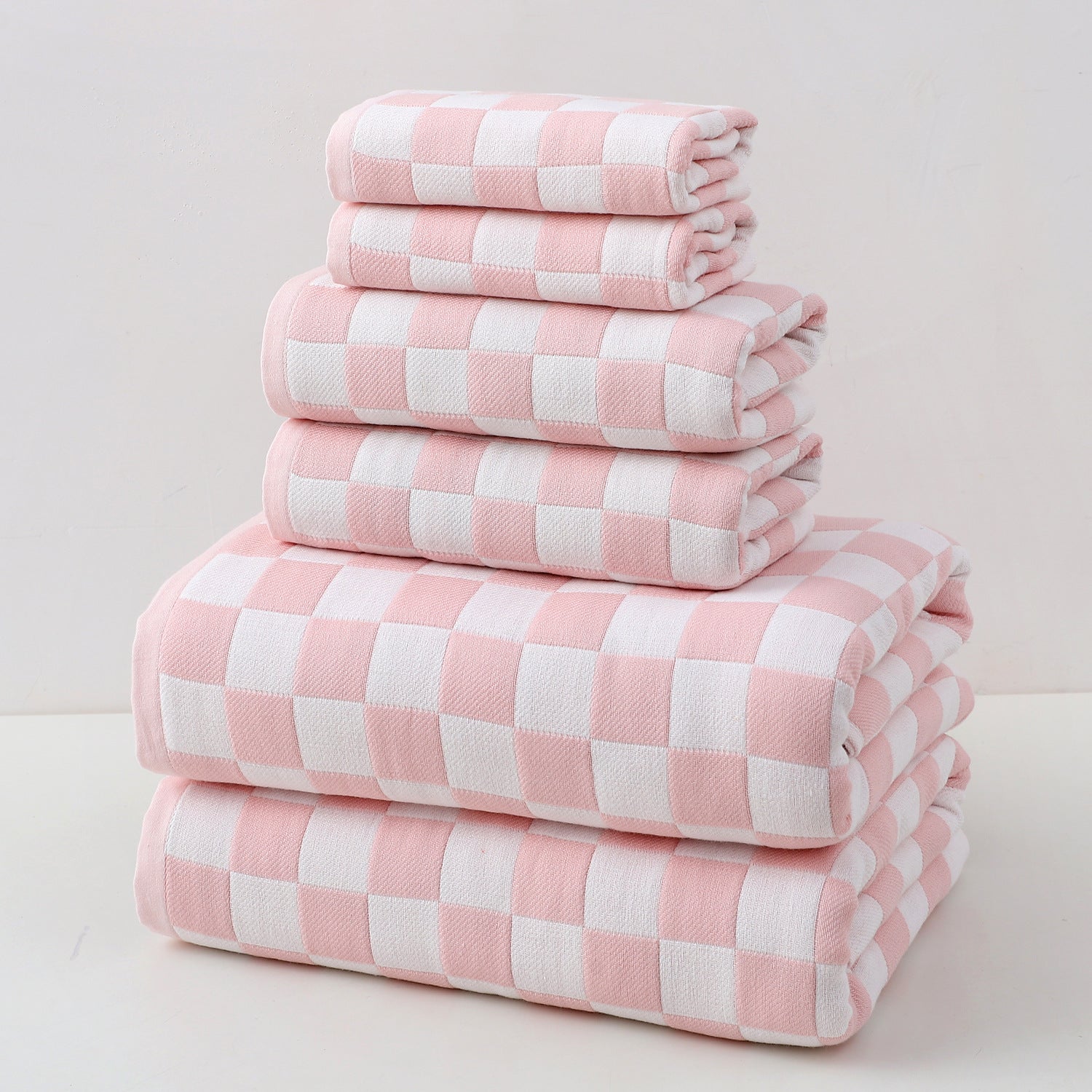 Purple Ultra-Soft 100% Cotton Gauze 6-Piece Towel Set | Absorbent & Quick-Dry Bath Towel