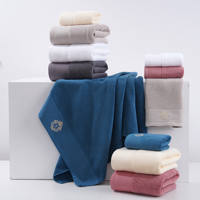 Premium Absorbent Cotton Towel Set - Soft Bath & Hand Towels with Double-Sided Plush