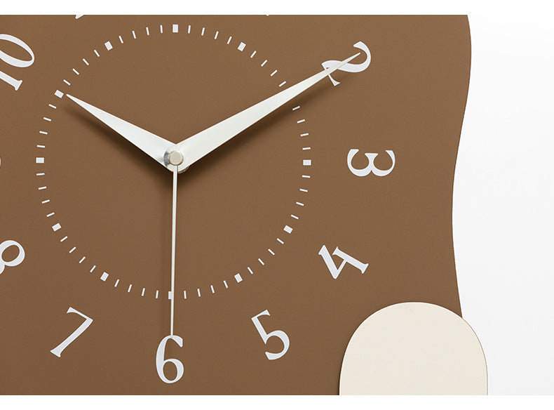 Abstract Modern Wall Clock - Silent Non-Ticking Decorative Clock with Wavy Design & Ceramic Accent(green)