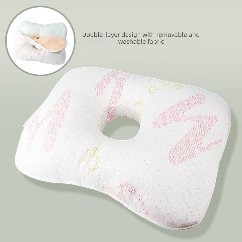 Ergonomic Ear Pillow with Hole for Side Sleepers - Pressure Relief Cushion for Ear Pain, Piercings & CNH - Washable Cover