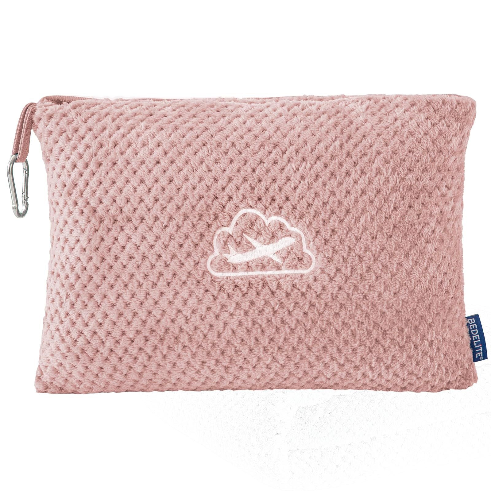 Black 2-in-1 Premium Travel Blanket and Pillow Soft Fleece Airplane Throw 165cm x 100cm Foldable Cushion with Luggage Clip Ideal for Flights and Road Trips