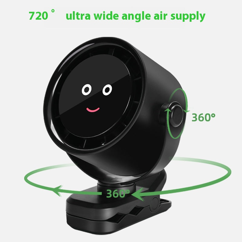 Pink Portable Stroller Fan with LED Display - Bladeless Safety Clip-On Fan for Baby & Desk (4000mAh, 360 degree Rotation)