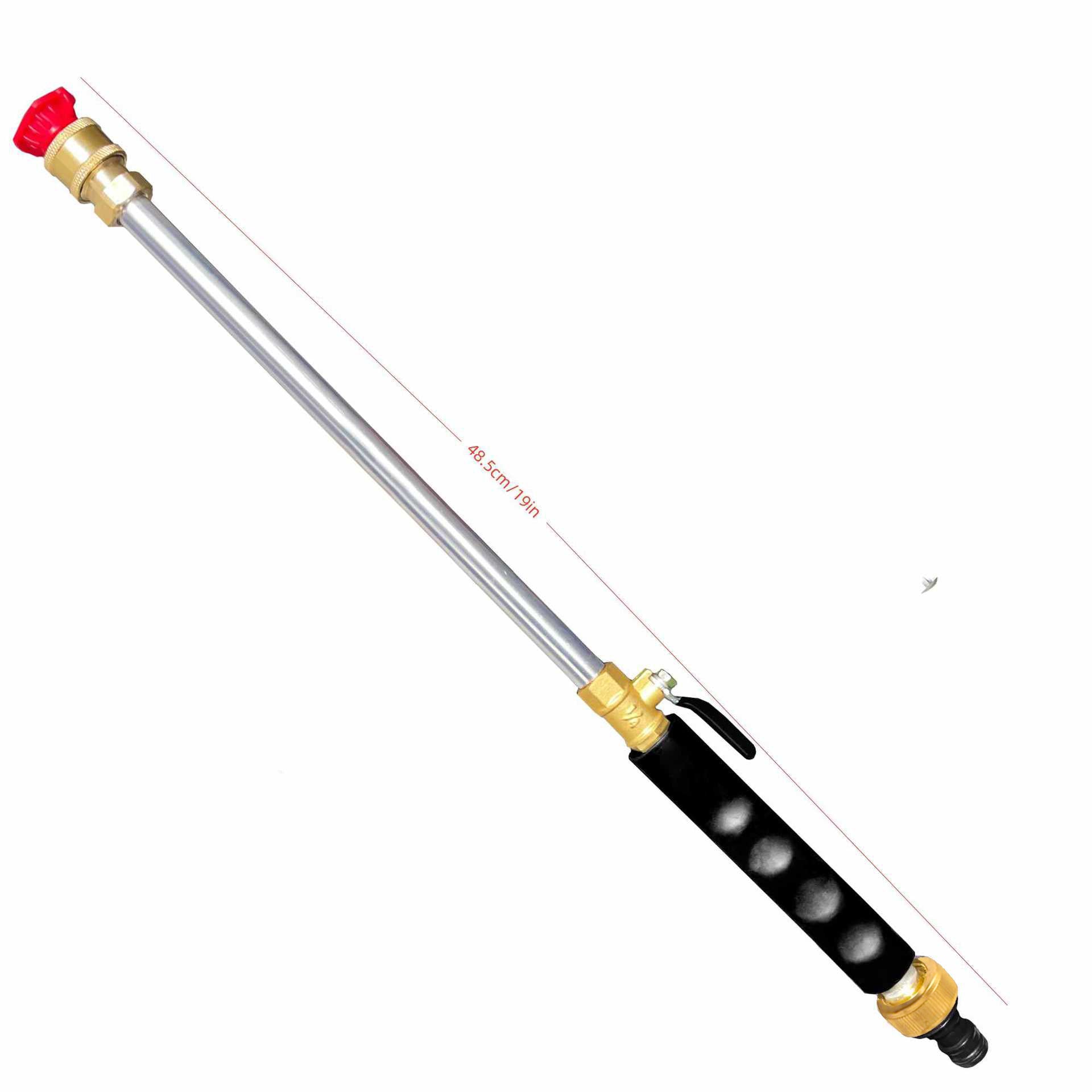 Grey High Pressure Washer Gun with 2 Spray Nozzles 19inch Long Wand Metal Garden Hose Sprayer for Car Wash Window Cleaning and Watering
