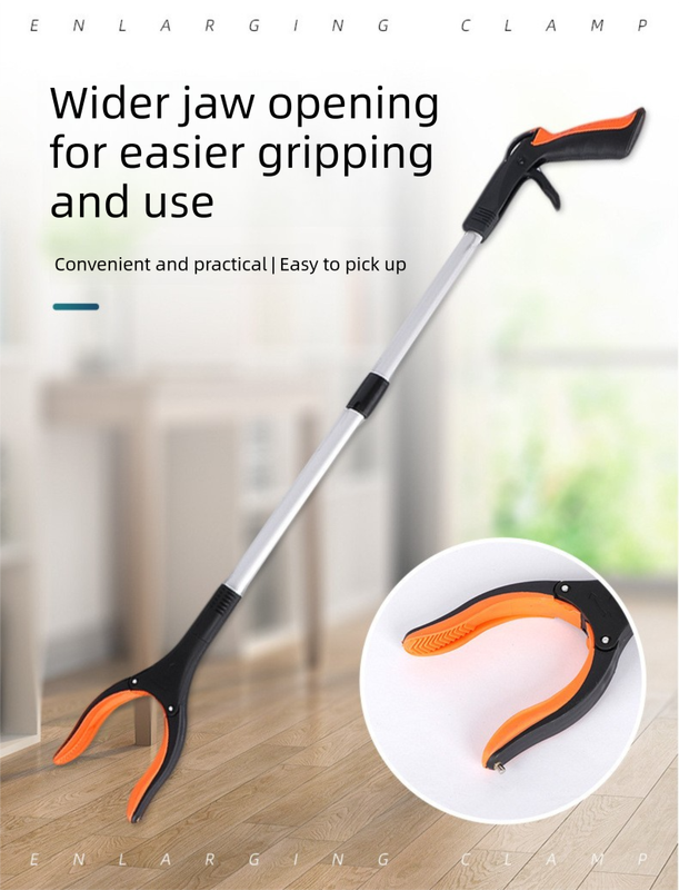 Purple and Black Handle Foldable Grabber Reacher Tool - 83cm Aluminium Litter Picker with Magnetic Tip - Lightweight Mobility Aid for Garden & Home Rubbish Cleanup