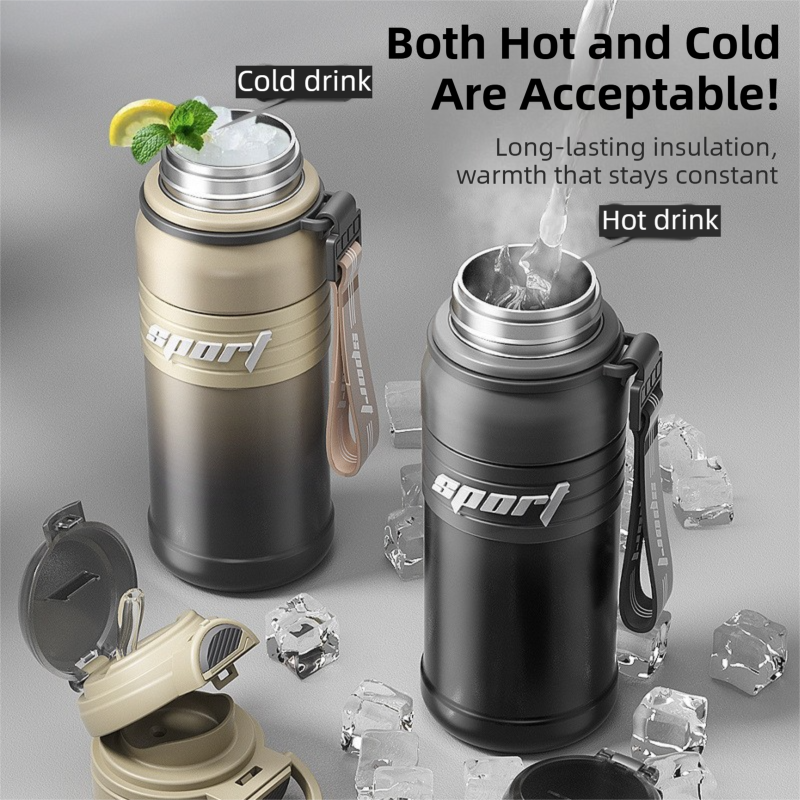2-Pack Gradient Green 670ml Large Capacity Sports Insulated Tumbler - 316 Stainless Steel Straw Water Bottle, Dual-Use Lid for Travel & Outdoors