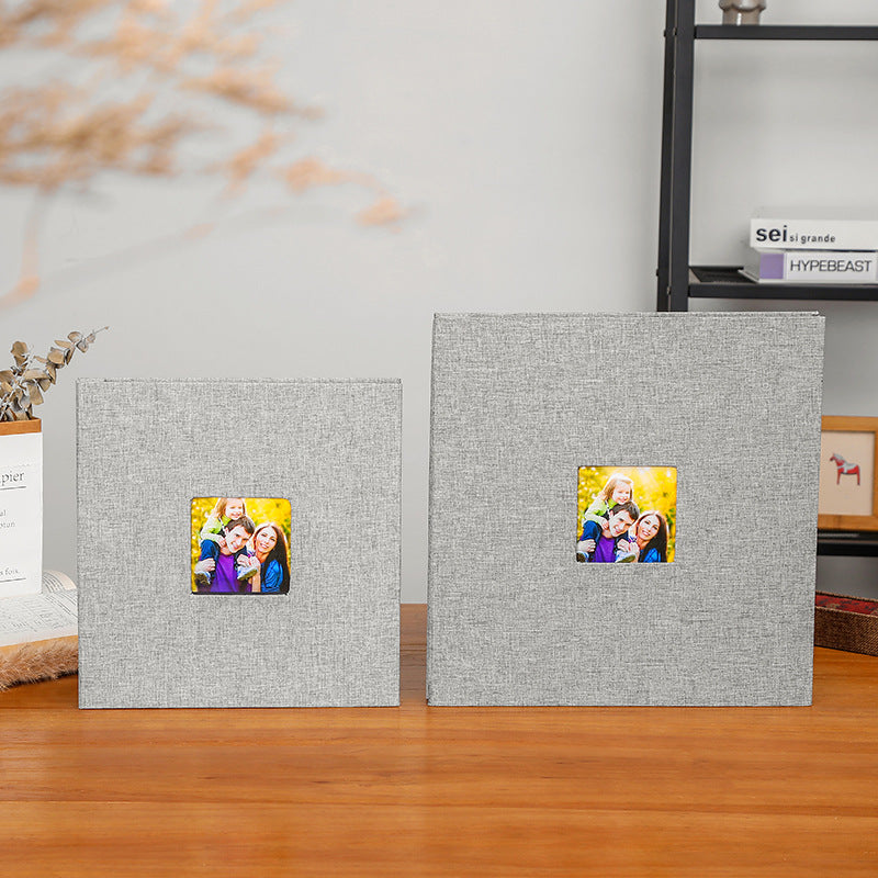 Linen Self-Adhesive Photo Album DIY Scrapbook with Cover Window 11x10.6 Inch for Family Wedding Travel Memories Preservation Australian Home