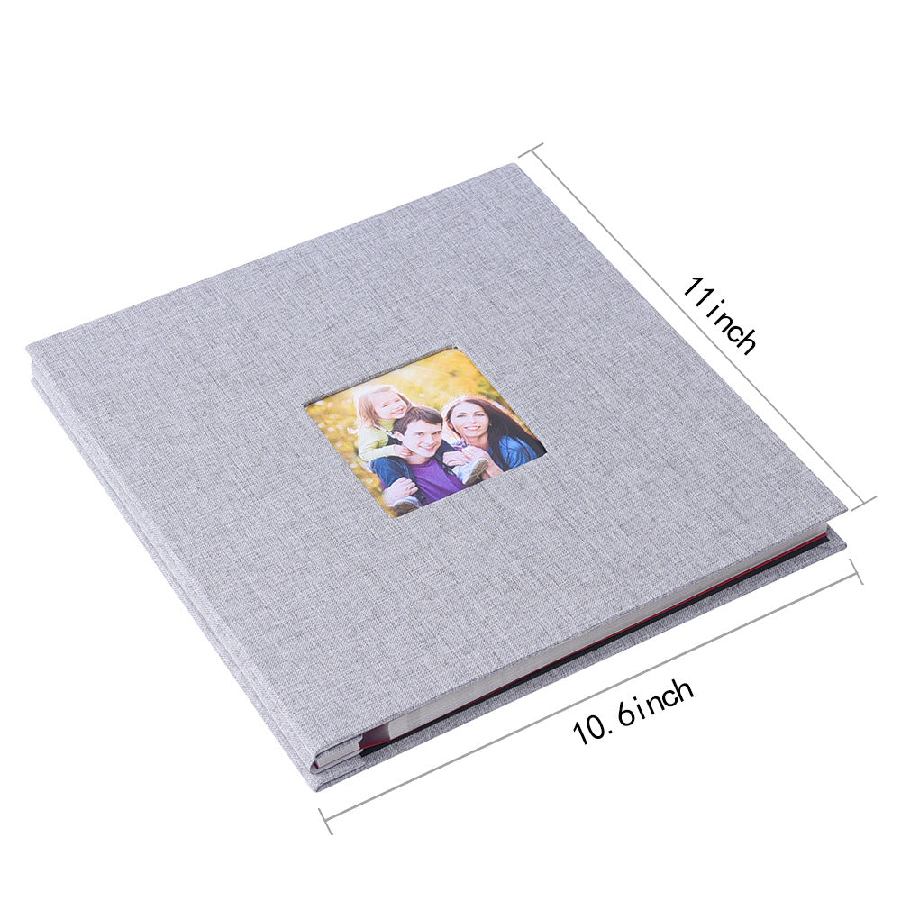 Linen Self-Adhesive Photo Album DIY Scrapbook with Cover Window 11x10.6 Inch for Family Wedding Travel Memories Preservation Australian Home