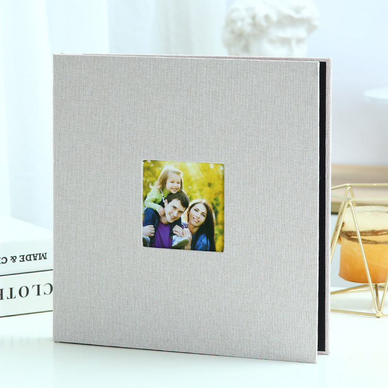 Linen Self-Adhesive Photo Album DIY Scrapbook with Cover Window 11x10.6 Inch for Family Wedding Travel Memories Preservation Australian Home