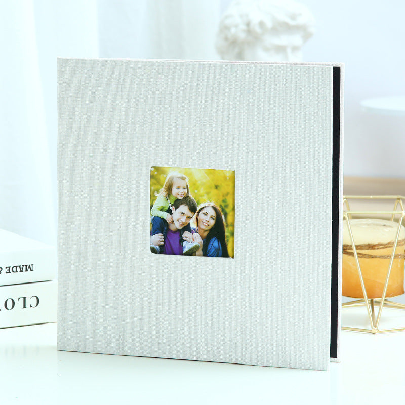 Linen Self-Adhesive Photo Album DIY Scrapbook with Cover Window 11x10.6 Inch for Family Wedding Travel Memories Preservation Australian Home