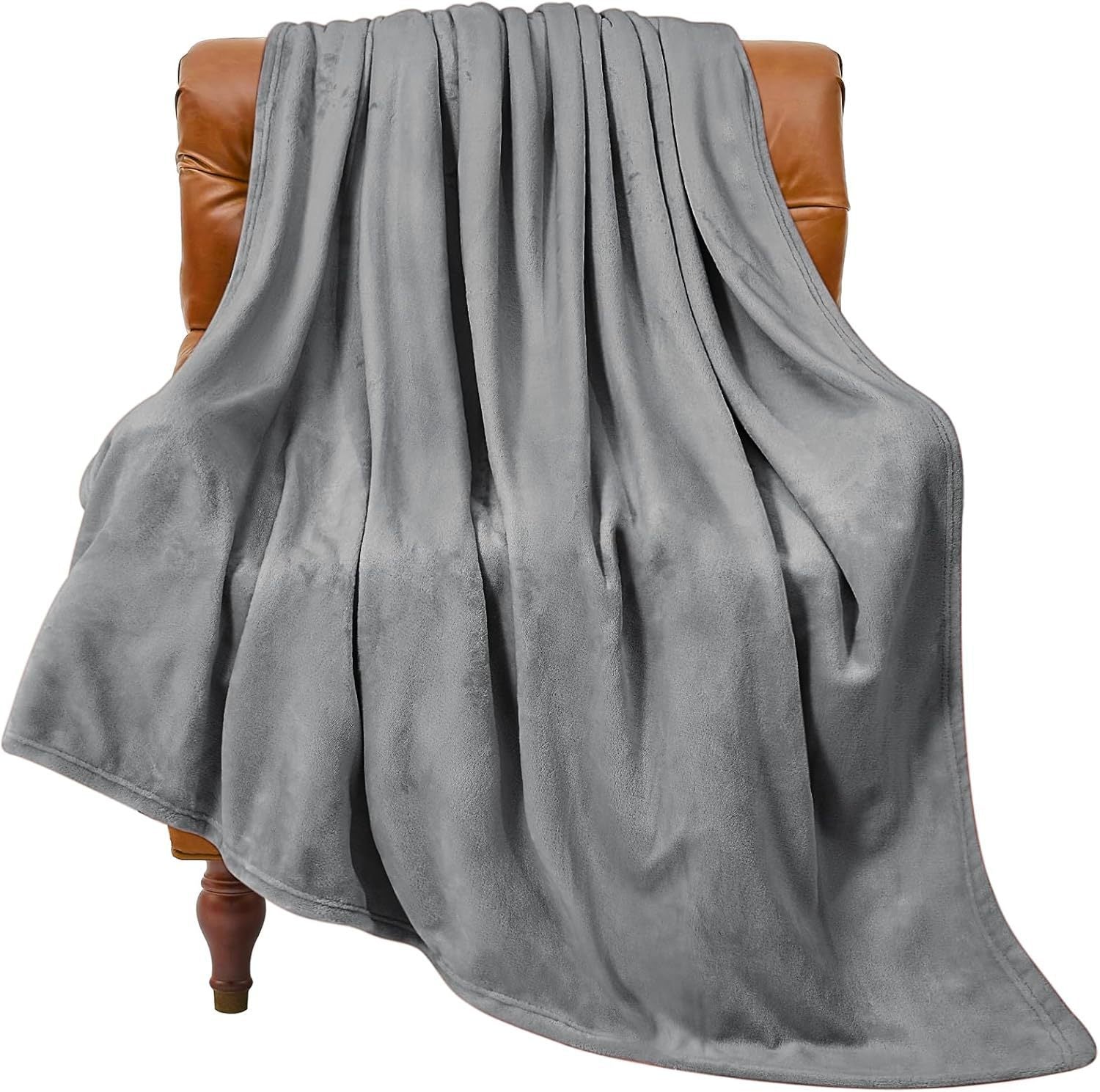 Grey Ultra-Soft Coral Fleece Blanket – Lightweight Summer Throw for Office Naps, Air Conditioning, and Cozy Home Use(50*70cm)