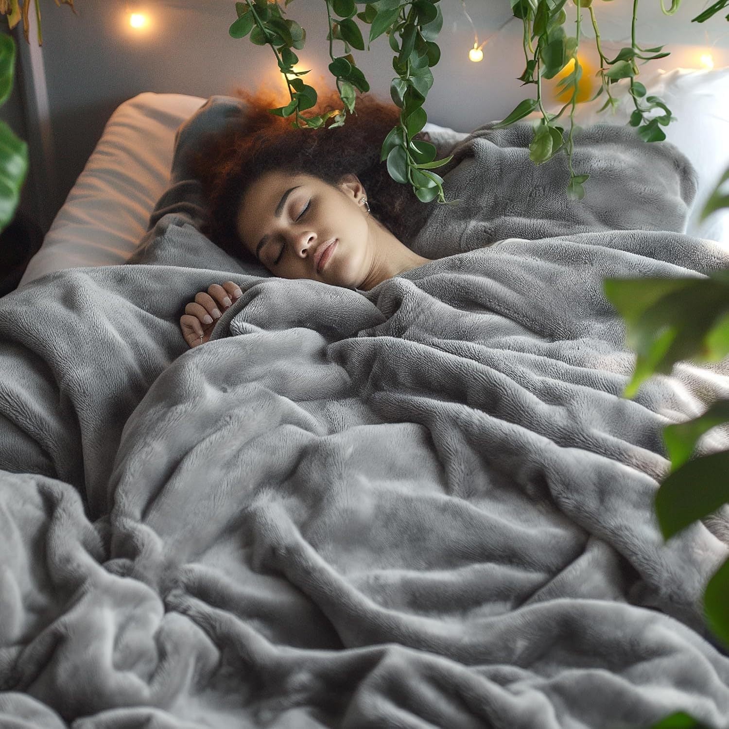 Grey Ultra-Soft Coral Fleece Blanket – Lightweight Summer Throw for Office Naps, Air Conditioning, and Cozy Home Use(50*70cm)