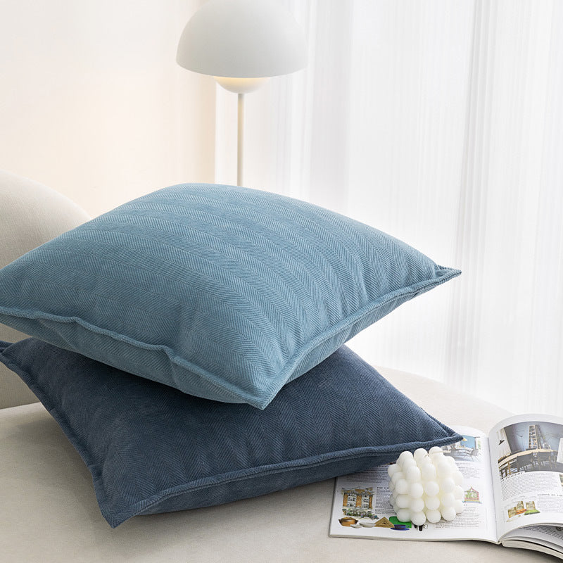 Cream White Nordic Herringbone Chenille Pillowcases 2 Pack 45x45cm for Sofa and Bed Soft Decorative Cushion Covers No Inserts Included Local Standard Fit Home Styling