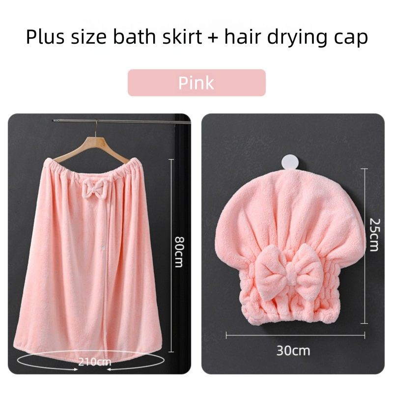 Purple Plus Size Bath Wrap Dress with Adjustable Elastic Waist and Bow Detail – Soft Absorbent Towel Robe for Post-Shower Comfort