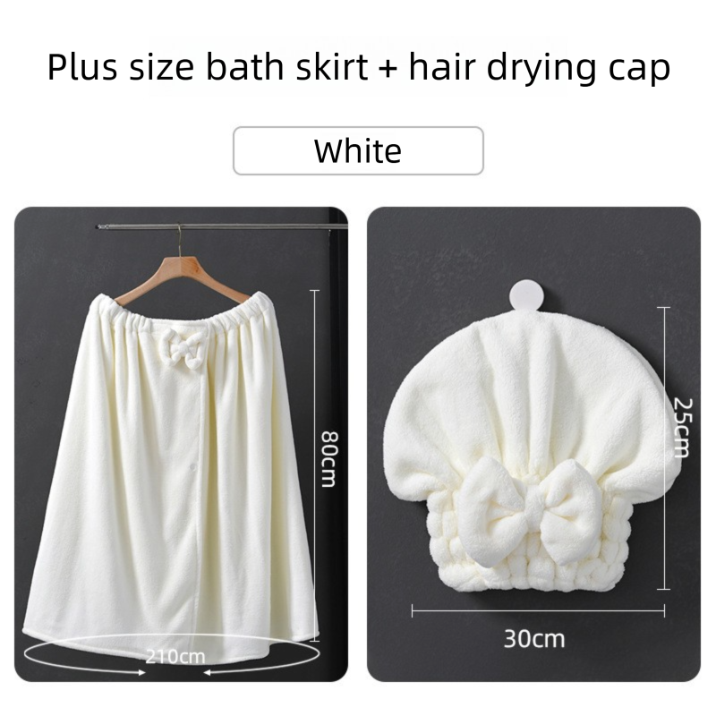 Purple Plus Size Bath Wrap Dress with Adjustable Elastic Waist and Bow Detail – Soft Absorbent Towel Robe for Post-Shower Comfort