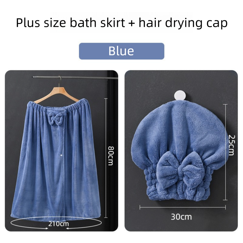Purple Plus Size Bath Wrap Dress with Adjustable Elastic Waist and Bow Detail – Soft Absorbent Towel Robe for Post-Shower Comfort