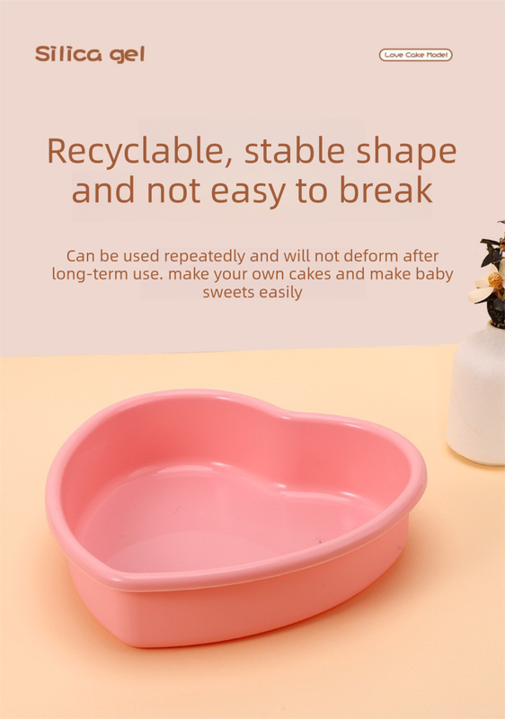 10 Inch Extra Large Heart Shaped Silicone Cake Mould - Grey Non-Stick Baking Pan for Weddings & Big Parties - Reinforced Rim Tray (29cm)