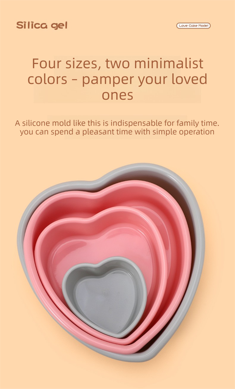 10 Inch Extra Large Heart Shaped Silicone Cake Mould - Grey Non-Stick Baking Pan for Weddings & Big Parties - Reinforced Rim Tray (29cm)