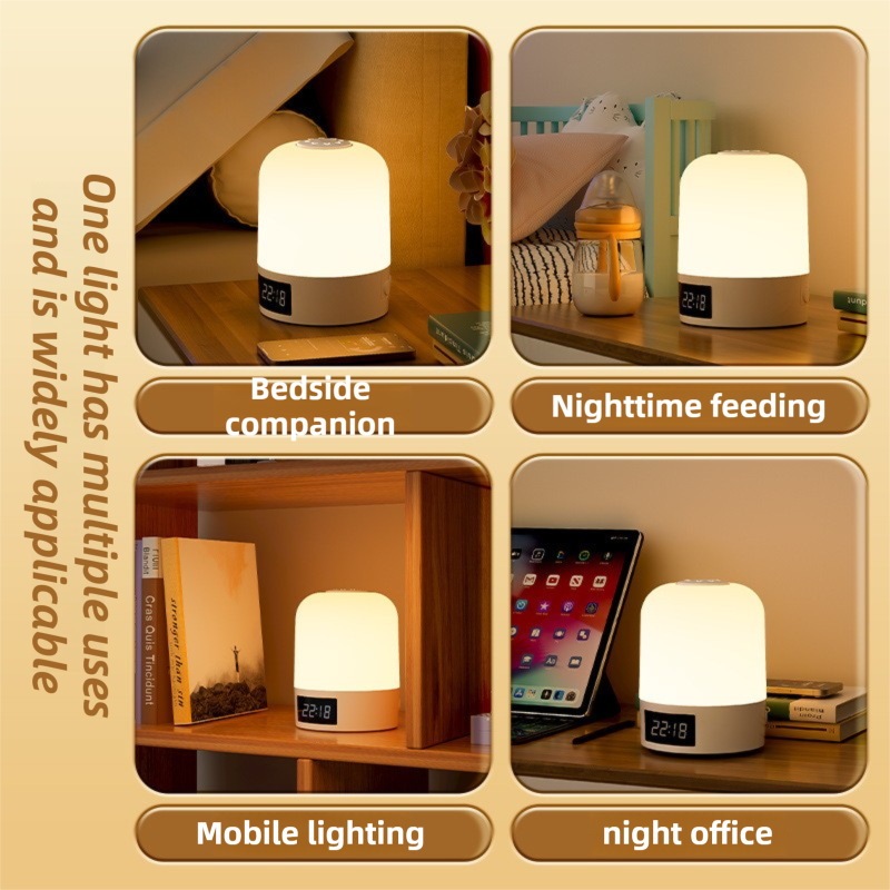 Smart Digital Clock Night Light - Touch Dimmable Bedside Lamp & Sleep Aid for Nursery, Feeding & Bedroom (K2021)