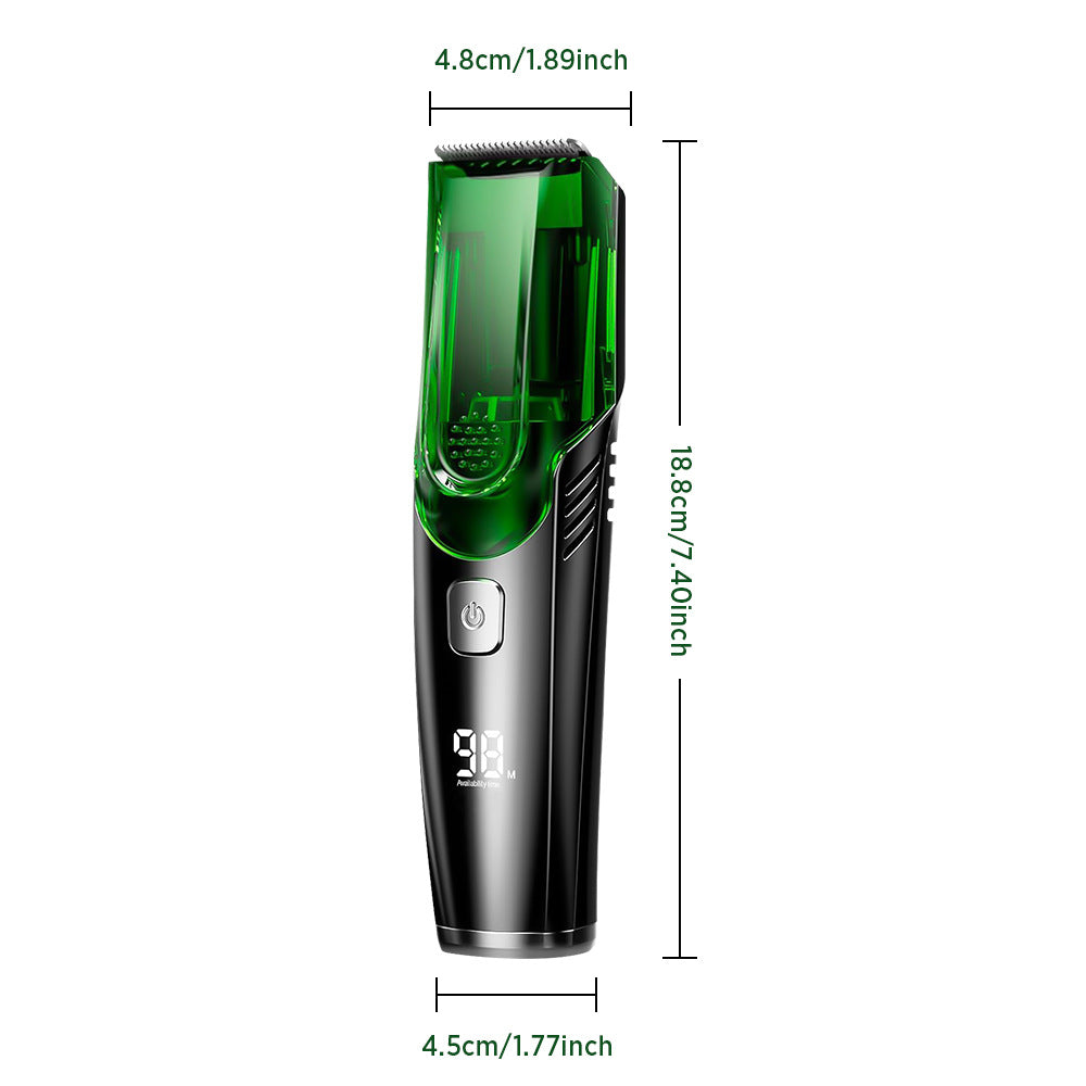 Rechargeable Beard & Hair Trimmer – Waterproof Vacuum Clipper LED Display
