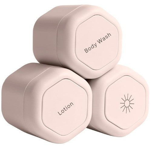 3 Piece Magnetic Travel Containers – Leak Proof TSA Cosmetic Capsules Pink