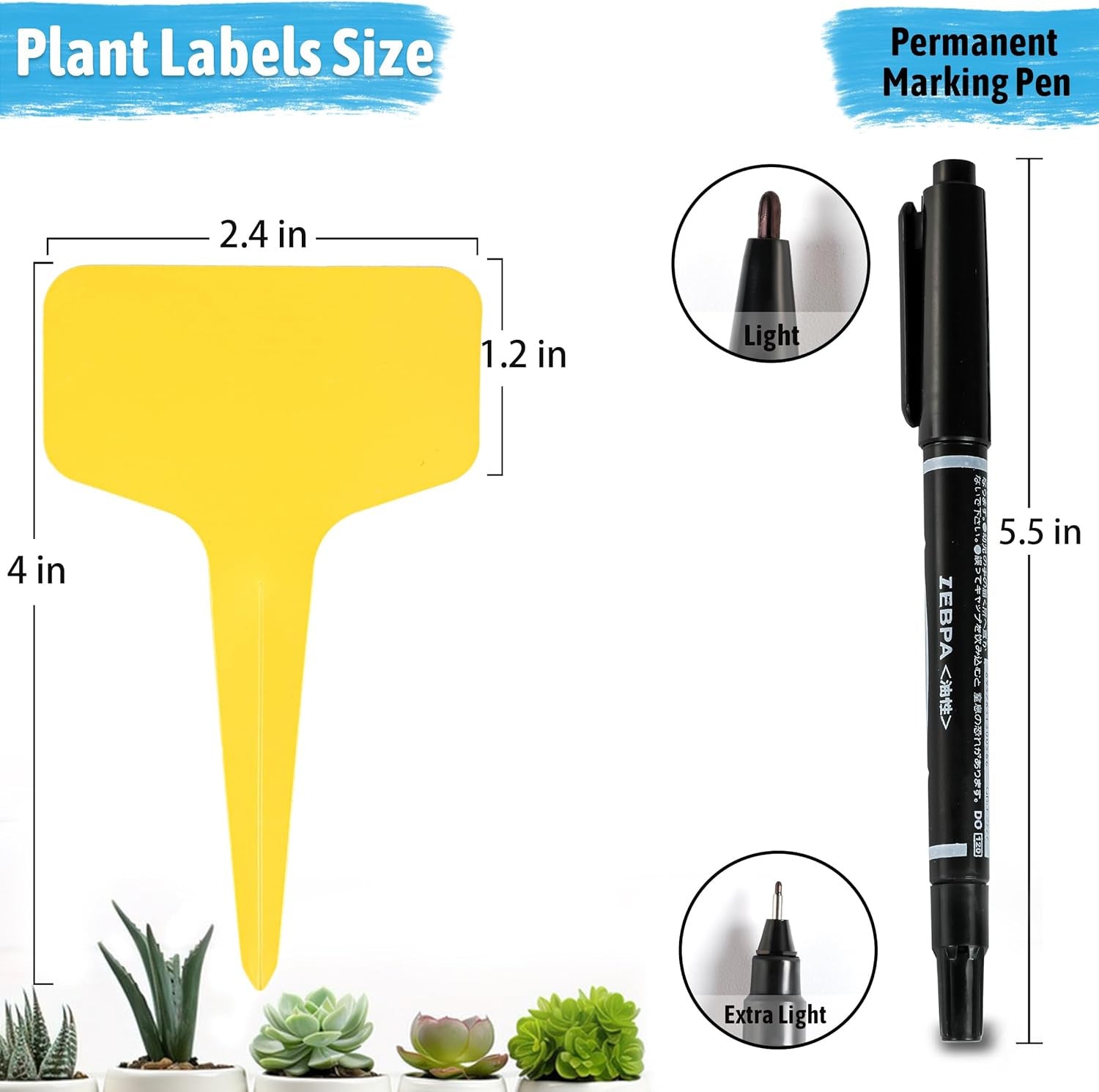 Pink 200 Pack Waterproof Plant Labels T-Type Garden Tags with 2 Marking Pens for Succulents Flowers Seedlings and Aussie Home Gardening Identification