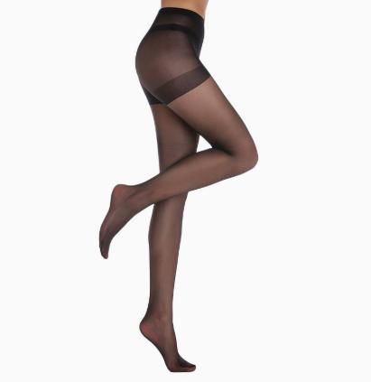 Size S 3 Pcs Black Women's 20 Denier Sheer Tights 3 Pack - Snag Resistant Nylon Elastane Pantyhose with Stretch Fit, Single Seam Design