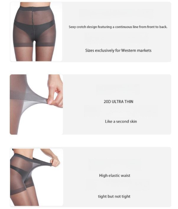 Size L 3 Pcs Black Women's 20 Denier Sheer Tights 3 Pack - Snag Resistant Nylon Elastane Pantyhose with Stretch Fit, Single Seam Design