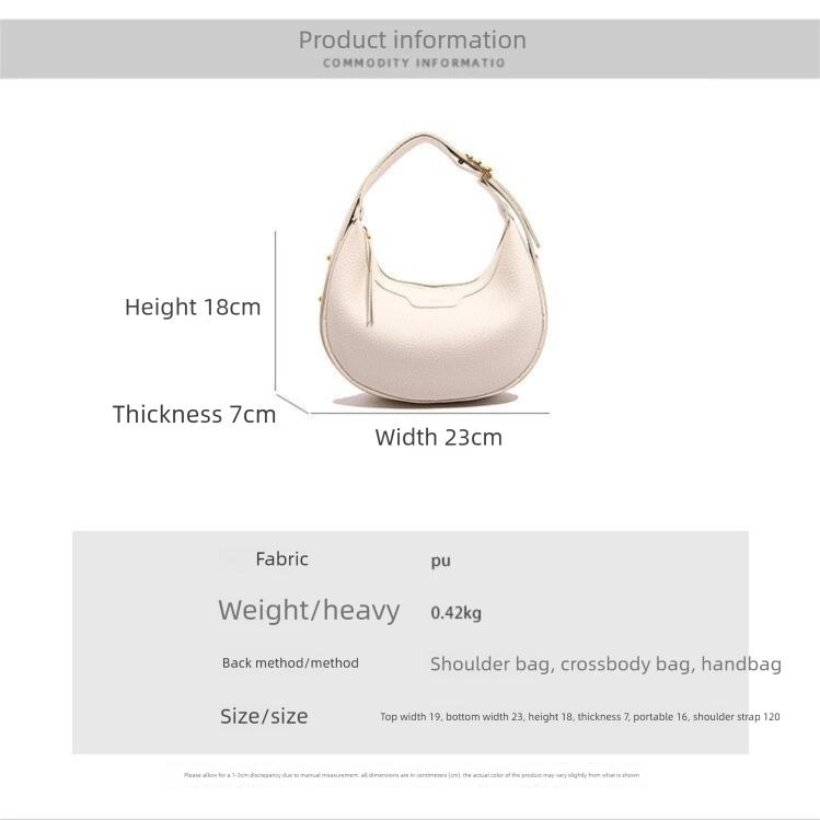Black Women's New Fashion Crescent Bag – Stylish Single Shoulder Crossbody Handbag with Wear-Resistant Base and Smooth Zipper, Perfect for Casual & Daily Use