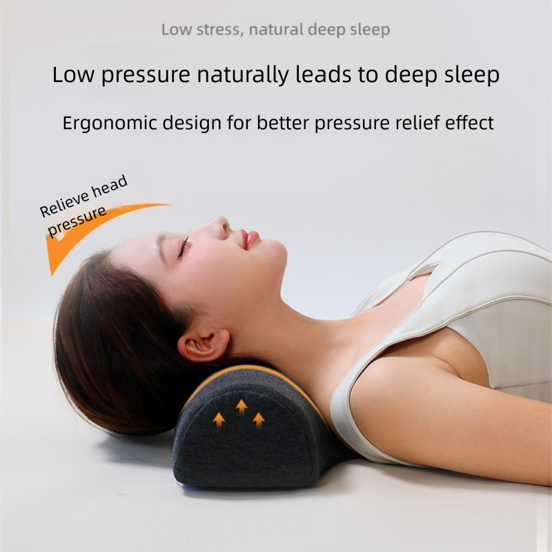 Light gray Cervical Support Pillow – Memory Foam Core with Ergonomic Design for Neck Pain Relief and Deep Sleep