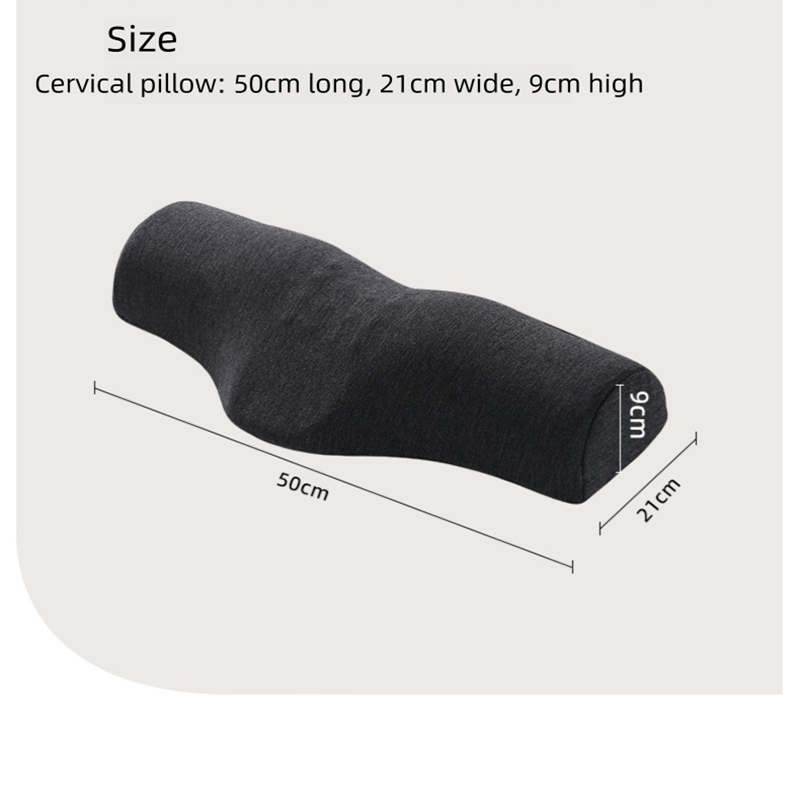 Light gray Cervical Support Pillow – Memory Foam Core with Ergonomic Design for Neck Pain Relief and Deep Sleep