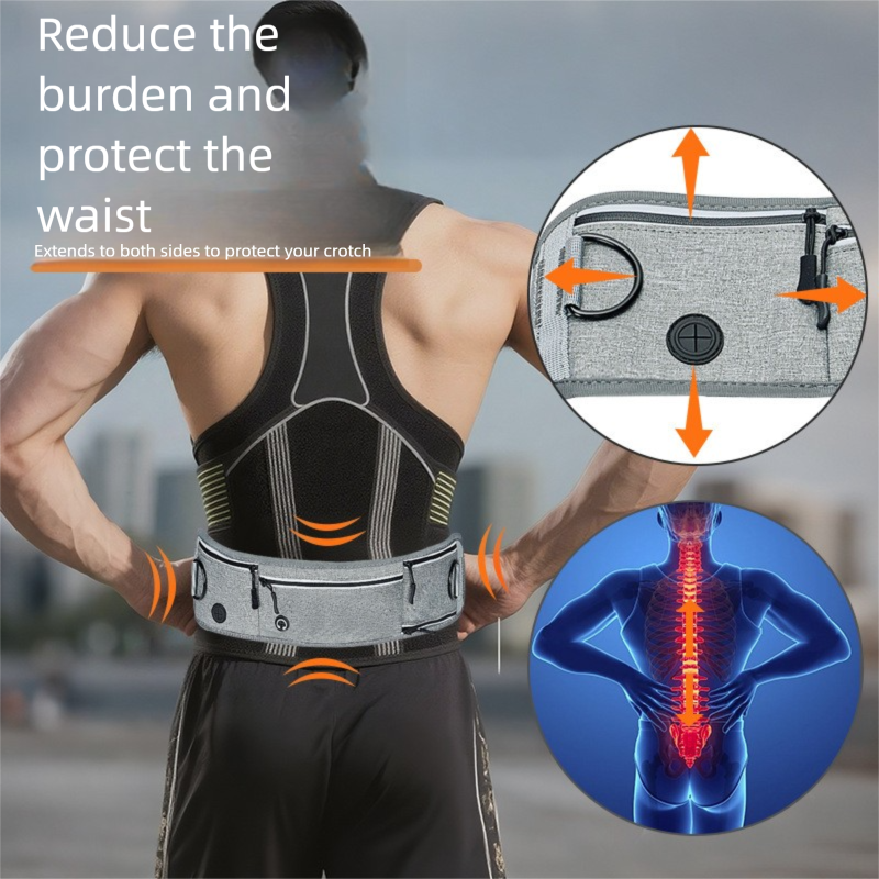 Pink Shock-Absorbing Running & Dog Walking Belt – Integrated Waist Pack with Retractable Traction Rope and Ergonomic Support