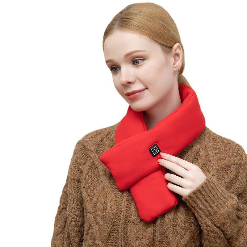 Pink USB Powered Graphene Rapid Heated Scarf - 80 x 10 CM Washable Winter Thermal Wrap with 3-Level Temp for Cervical Support & Pain Relief
