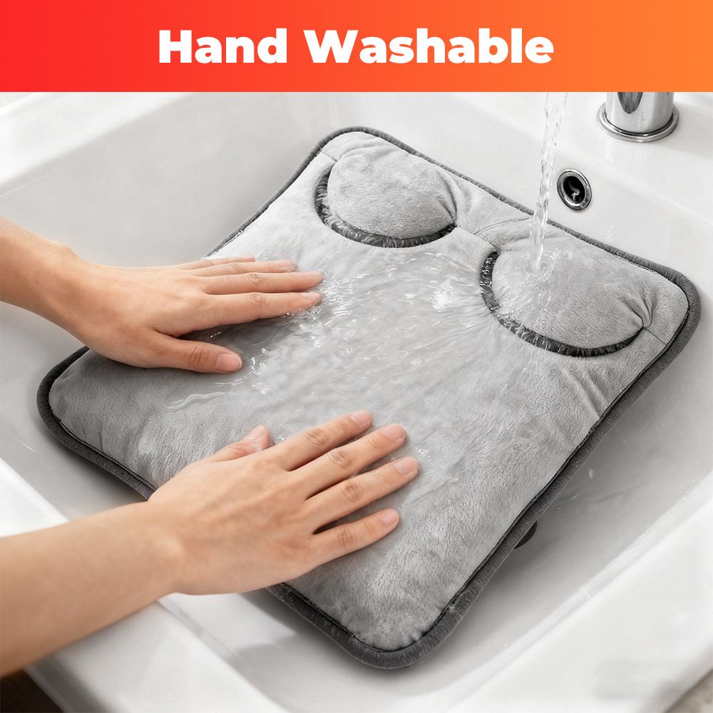 Grey Portable Versatile USB Electric Foot Warmer with 4 Temp Levels & 4 Auto-Shutoff Timer - Soft Fleece Washable Heating Mat