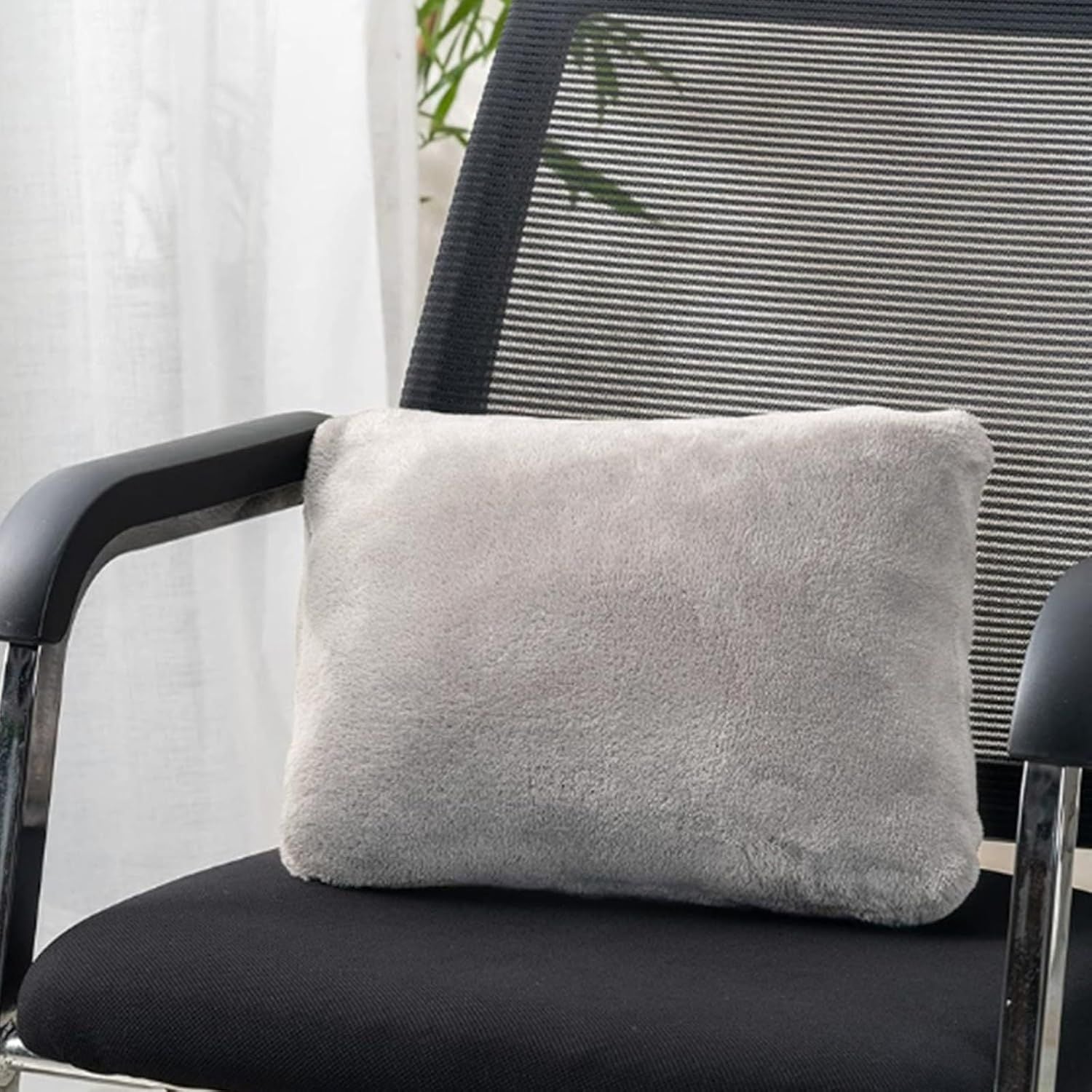 3-in-1 Portable Travel Blanket / Pillow / Wearable Shawl with Snap & Envelope Folding Design - 230GSM Soft Flannel Thickened Nap Blanket for Airplane Office Home, Space Saving & Machine Washable, Black 40 x 60 inch