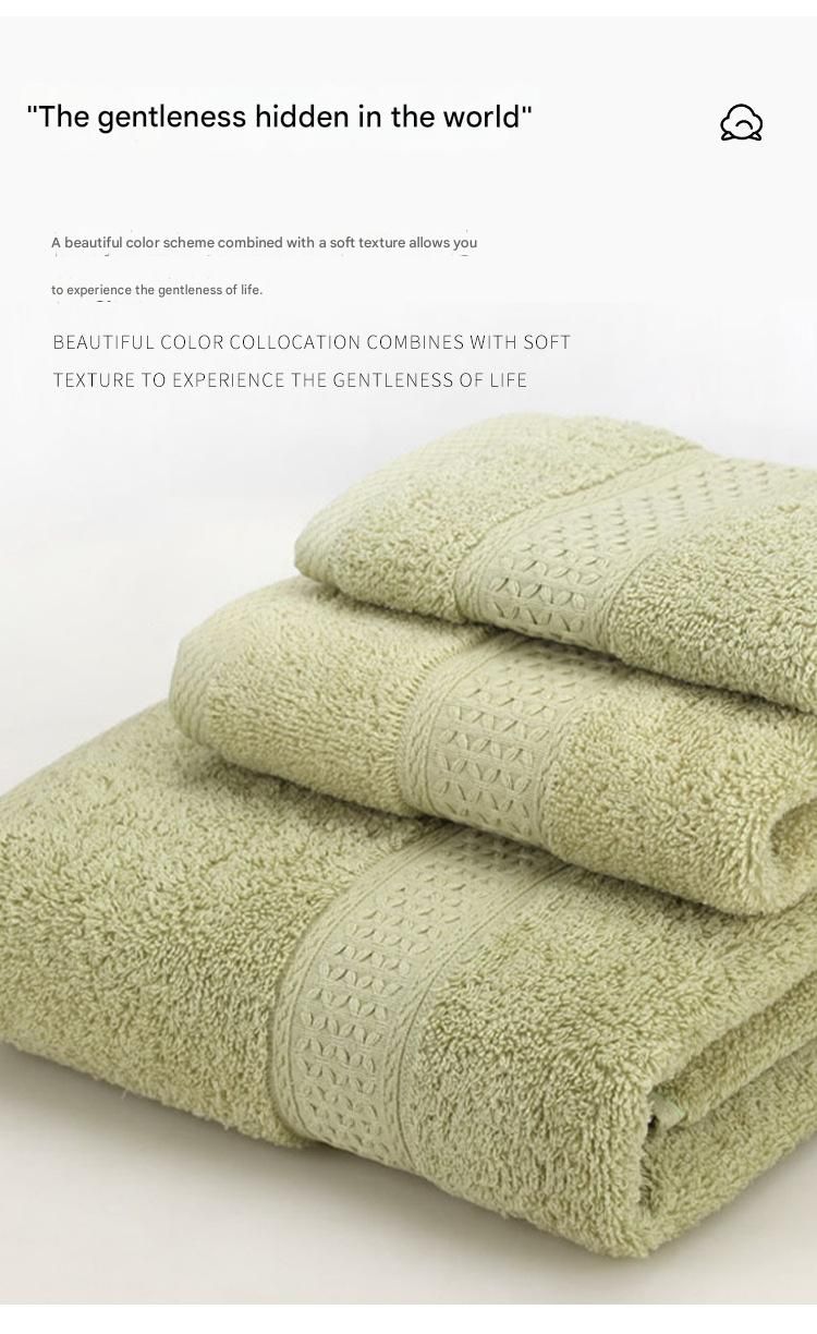 3-Piece Light Green Towel Set - Soft Absorbent Bath, Hand & Face Towels with Jacquard Weave, Gift Set for Home, Hotel, or Gifting - Durable, Low-Lint, Machine Washable