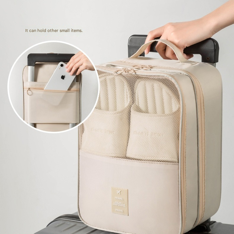 Black Travel Shoe Bag Portable Luggage Organizer Waterproof Dustproof Shoe Pouch