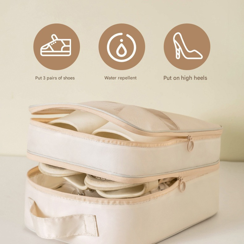 Black Travel Shoe Bag Portable Luggage Organizer Waterproof Dustproof Shoe Pouch