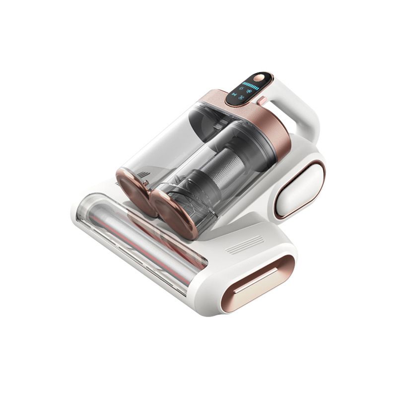 White and Gold Wireless UV Mattress Vacuum Cleaner and Handheld Mite Removal Vacuum - Portable Bed Cleaner with 8KPA Strong Suction, Ultrasonic & UV Light Sterilization, 520ML Large Dual Dust Cup, HEPA Filter and LED Display
