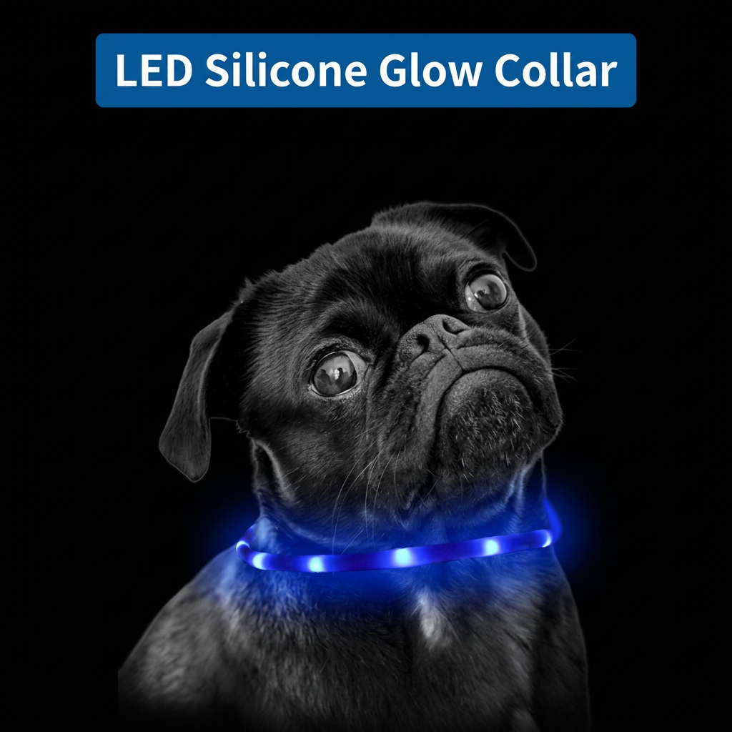 3PCS USB Rechargeable LED Pet Collar (Blue Green Pink) – 70cm Cuttable Silicone Glow Dog Collar with 12 LED Beads, 3 Flash Modes and Easy-Loop Design, Night Safety Glow Necklace for Dogs and Cats Walking