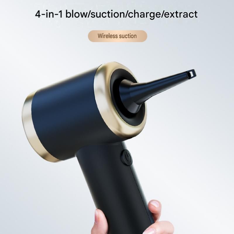 Portable Cordless Handheld Vacuum Cleaner & 6-piece Vacuum Storage Bag Set, 4-in-1 Air Duster, Vacuum Pump and Suction Cleaner with Reusable Compression Bags for Home and Travel
