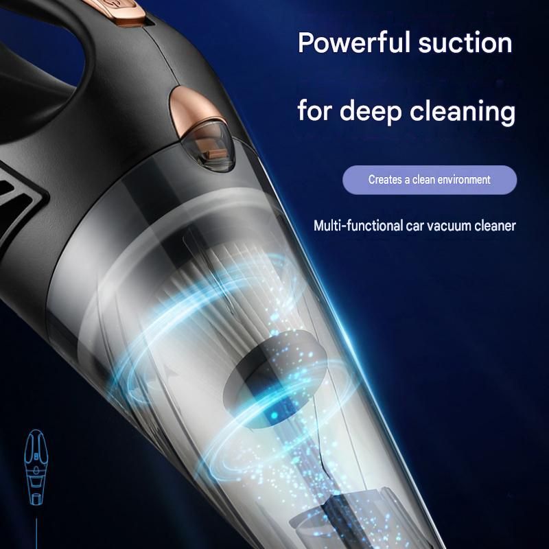 Black Cordless Car Vacuum Cleaner & Black Electric Spin Scrubber Combo – Portable Handheld Wet & Dry Car Vacuum with Multi-Filter + Long-Reach Electric Floor and Kitchen Cleaning Brush Set