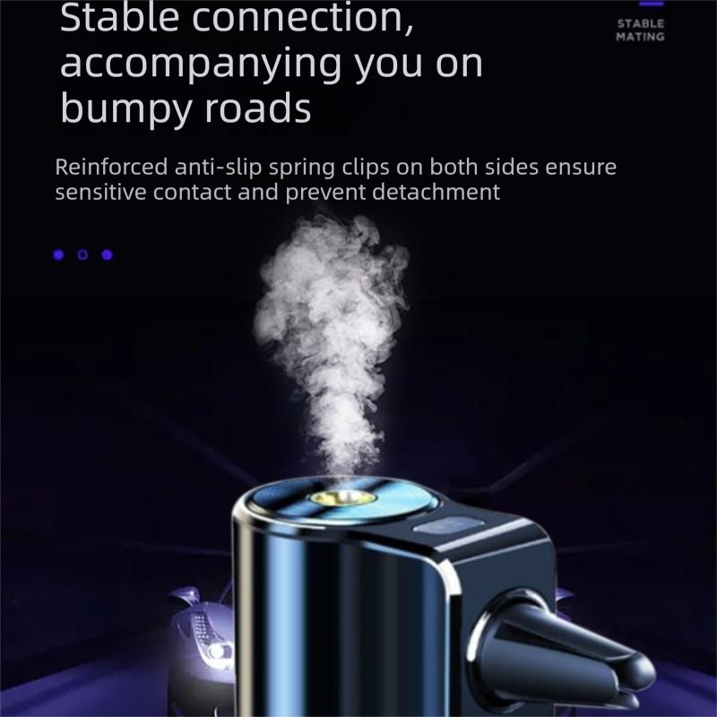 Blue Car Vent Air Freshener Diffuser (Includes a 10ml empty essential oil bottle) 3-Speed Adjustable Aroma Atomiser – Compact Aluminum Alloy USB Essential Oil Car Fragrance Clip