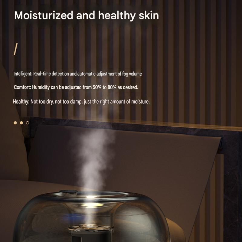 Black 500ml Smart Ultrasonic Humidifier & Aroma Diffuser – USB Silent Air Moisturizer, LED Bedroom Mist Maker