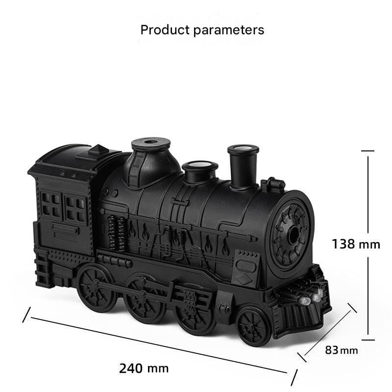 Green Retro Train Aromatherapy Humidifier - 300ml Ultrasonic Cool Mist Diffuser with Jellyfish Smoke Ring, LED Night Light  for Bedroom Office Desk Decor
