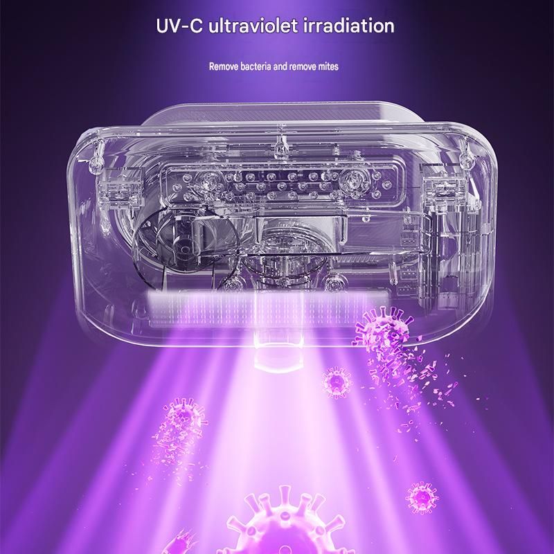 Winter Home Cleaning Comfort Kit - Black Retro Train Aromatherapy Humidifier and White Cordless UV Mite Remover Vacuum - 300ml Ultrasonic Mist with Jellyfish Smoke Ring, 400ml Dust Cup, LED Night Light, Remote Control for Bedroom and Bedding Cleaning