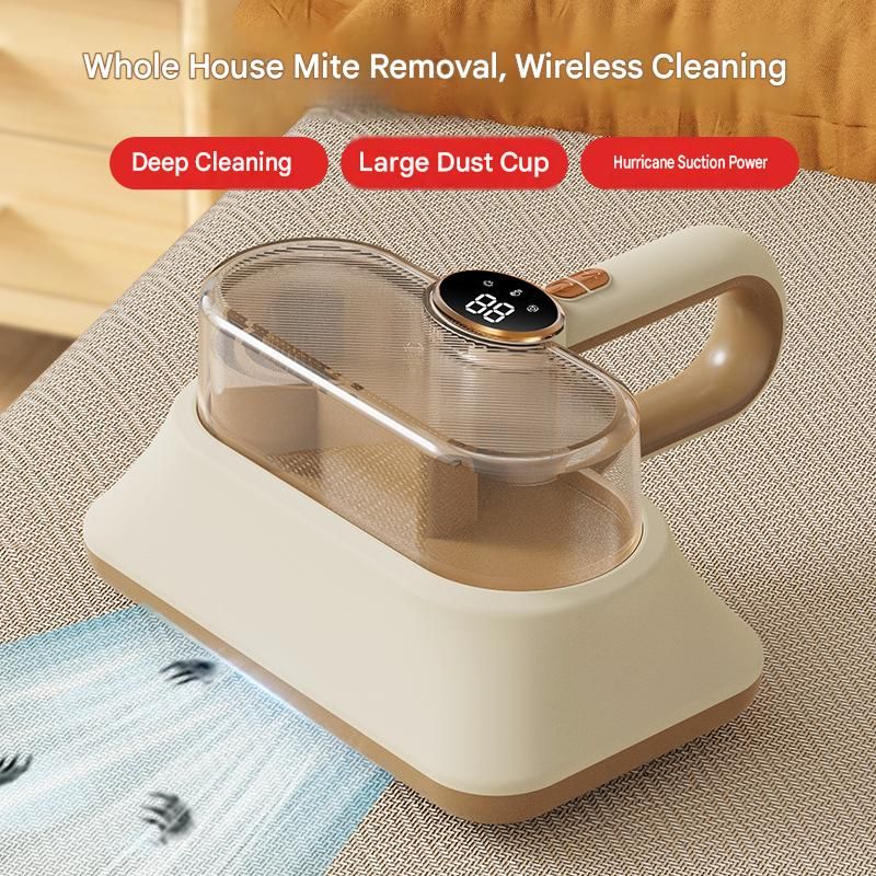 Winter Home Cleaning Comfort Kit - Silvery Retro Train Aromatherapy Humidifier and White Cordless UV Mite Remover Vacuum - 300ml Ultrasonic Mist with Jellyfish Smoke Ring, 400ml Dust Cup, LED Night Light, Remote Control for Bedroom and Bedding Cleaning